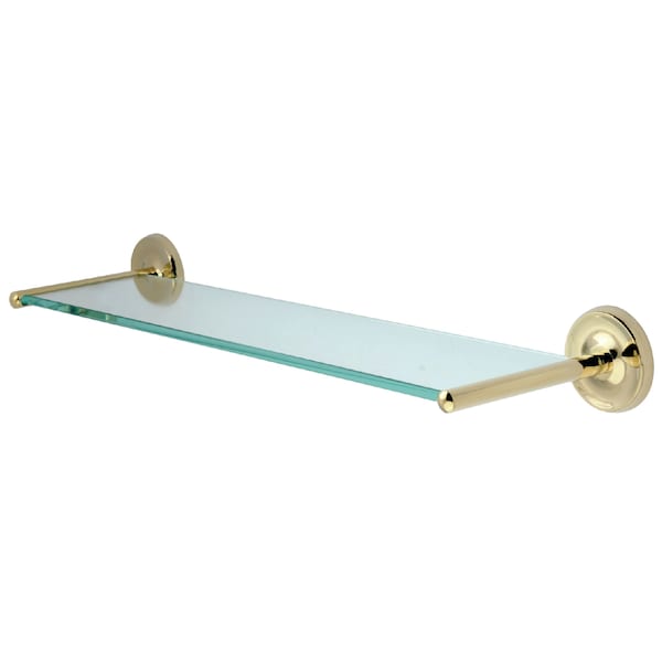 Classic Glass Shelf, Polished Brass